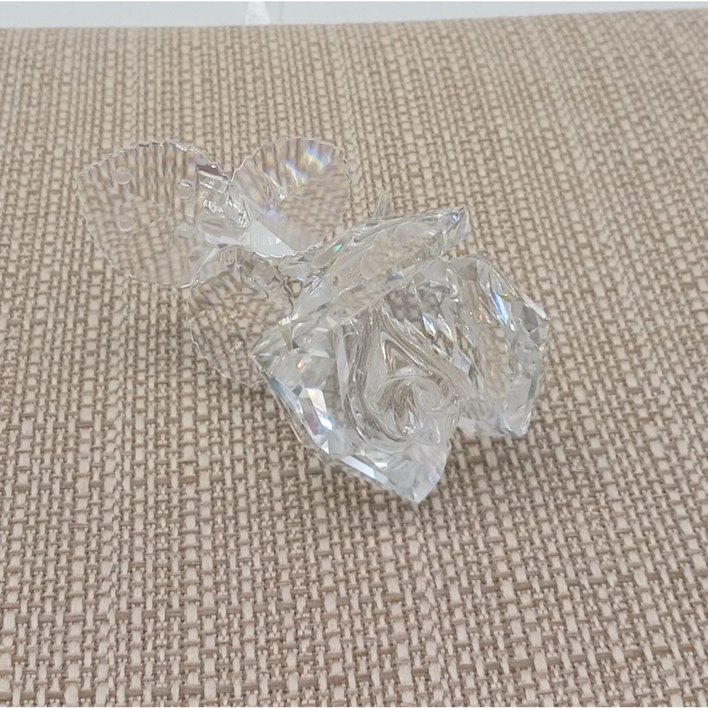 Swarovski Silver Crystal Rose Blossom Figurine Faceted Glass Collectible